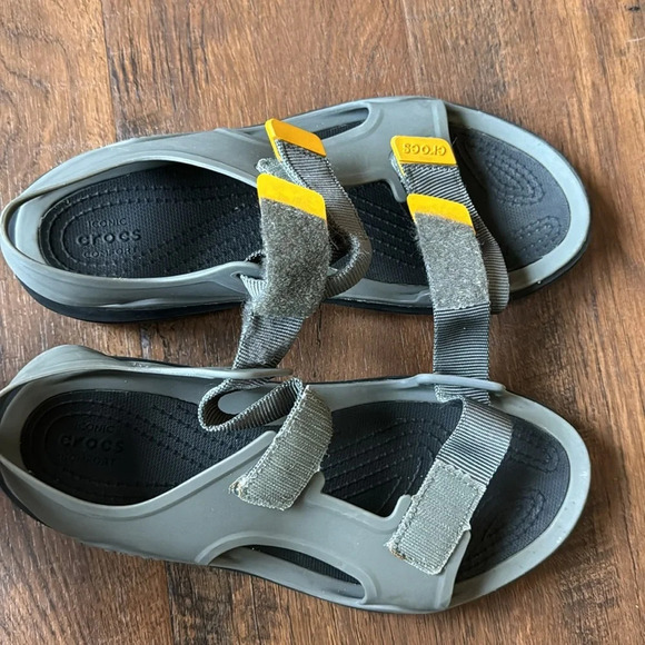 Crocs Swiftwater Expedition Men’s Gray Hook and Look Velcro River Sandal size 7M - Picture 3 of 4